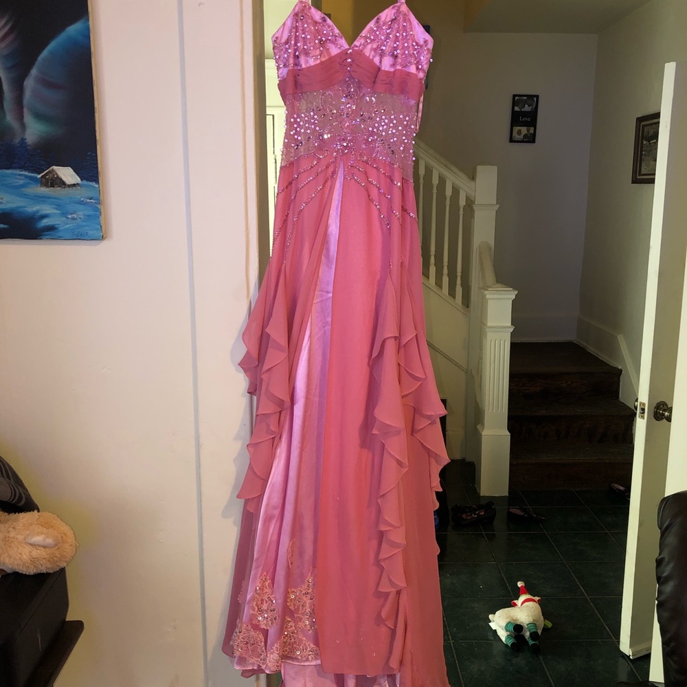 Long pink gown